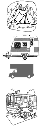 tente, caravane, camping-car, mobil-home