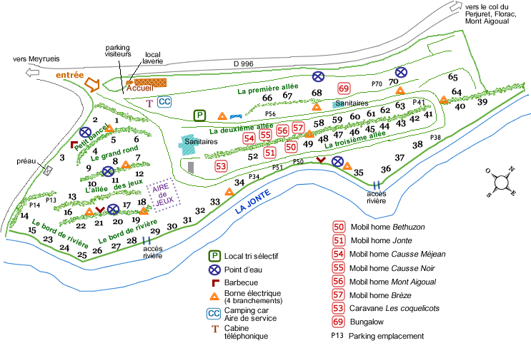 plan du camping Le pré de Charlet